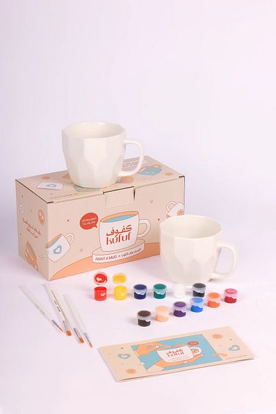 kufuf A complete gift set of drawing cups for adults and children, including two cups, 12 colors, and 4 brushes, for a unique and useful gift.