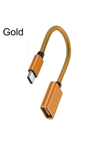 Choice محول كابل Otg Type C ذهبي من USB إلى Type C موصل محول لهاتف Xiaomi Samsung S20 Huawei Otg Data