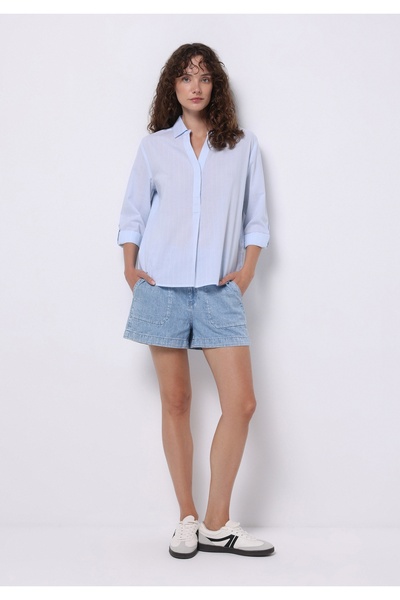 Colin's Pantaloni scurți de damă Indigo Jean cu talie medie, cu croiala normală