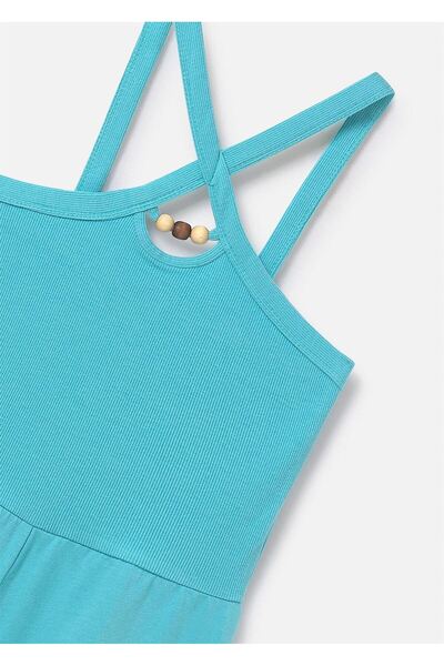 MAYORAL Girl's Cross Strap Short Jumpsuit Turquoise 6869