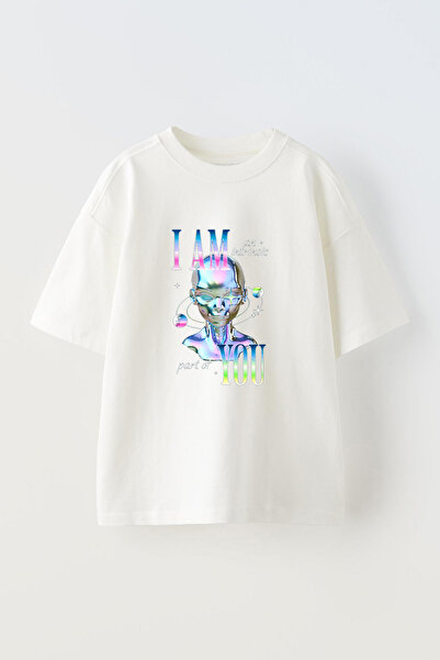 Anetos Είμαι ένα μπλουζάκι από βαμβάκι Intrinsic Pre με τύπωμα White oversized