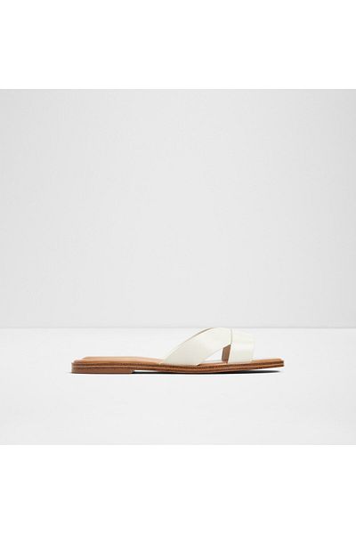 Aldo Carıa-Genuine Leather Ecru Women's Slippers