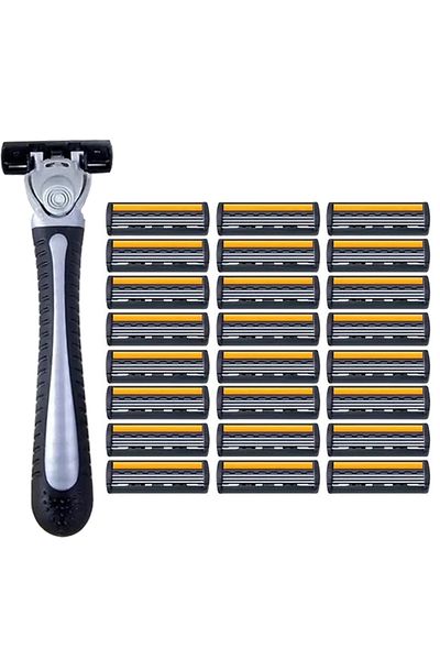 Choice 1 Handle 24 Blades Hair Trimmer Three-layer Blade Manual Shaver Razor Blade Manual 3-layer Shaving R