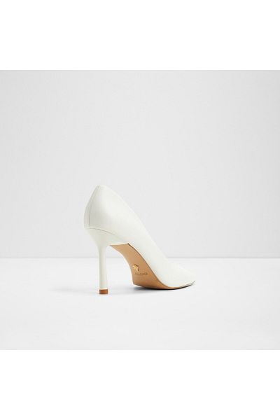 Aldo Labella - Women's Faux Leather White Thin Heeled Shoes