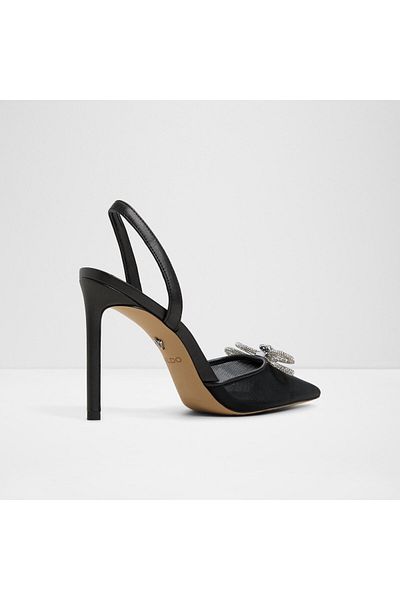 Aldo Addie - Pantofi de seară cu toc subțire negru textil pentru femei