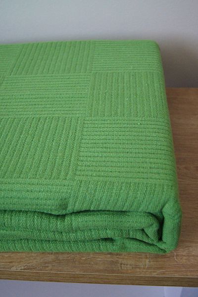 Home Double Pique Blanket 200X230–Lightweight and Breathable Cotton Fabric–Checkerboard Pattern-Summer Bedspread