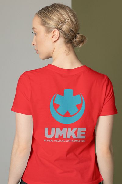 Pratik Medikal Red Umke Crew Neck T-Shirt Unisex