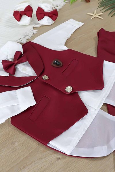 Sitilin Baby Boy Vest and Bow Tie Mevlit Set Luxury Special Day and Mevlütlük Fancy Set 0 - 4 Months Stl7002