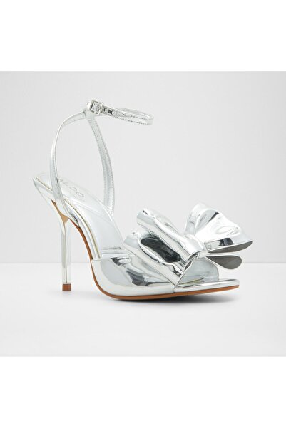 Aldo TINSLETTA-SE - Ασημένιο γυναικείο βραδινό φόρεμα με τακούνι σανδάλια