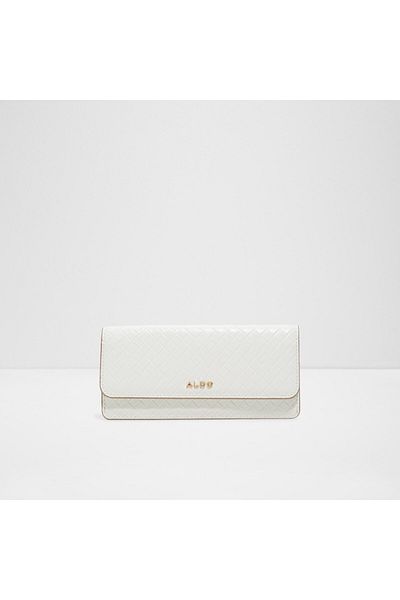 Aldo Agrali - Women's Faux Leather White Top Zipper Medium Size Wallet