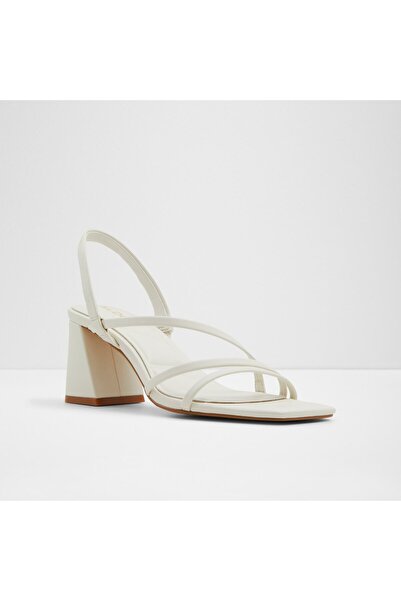 Aldo Atlantıcus - Women's Faux Leather White-Ecru Laceless Heeled Sandals