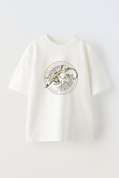 Anetos Tricou Gothic Goat Skull Front cu imprimeu Cotton White supradimensionat