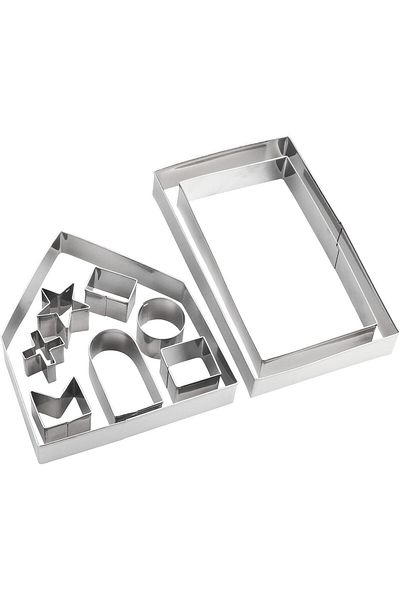 zola Forme metalice pentru biscuiti, pentru casuta de turta dulce, 10 bucati