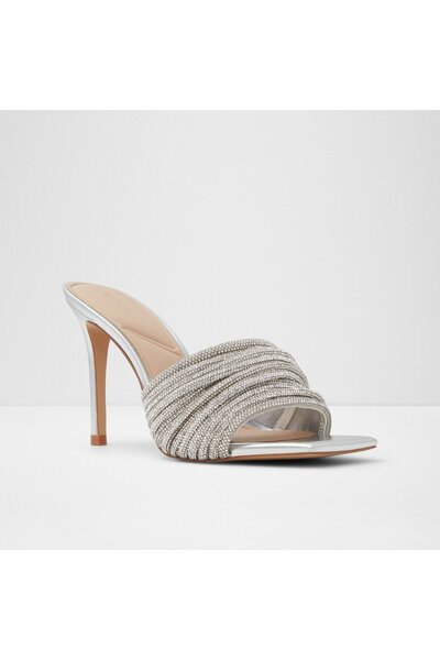 Aldo MARIELLE - Ασημί Χρώμα Γυναικείες Παντόφλες Βραδινό Φόρεμα με τακούνι