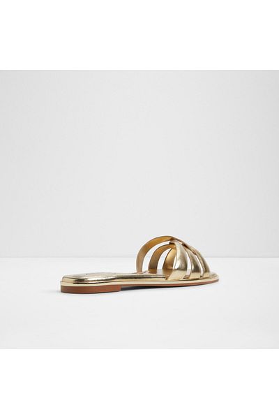 Aldo Augustya - Women's Faux Leather Gold Flat Slippers