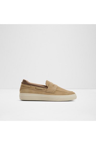 Aldo Seafarer - Мъжки маратонки от естествена кожа в бежов цвят с модерен дизайн