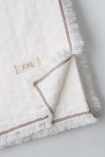 JOJOMIA Frig Throw Sofa Shawl Tv Blanket 130X170 Cream