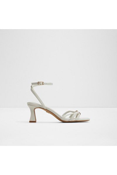 Aldo Kailaya - Women's Genuine Leather White-Ecru Thin Heeled Sandals