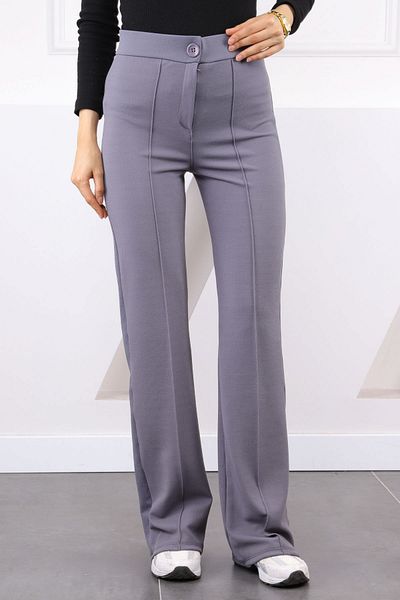 İmajButik Παντελόνι με γκρι γρασίδι Lycra Flare Leg