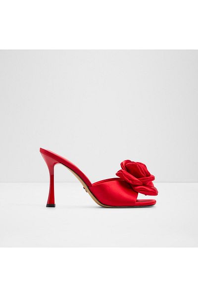 Aldo Redrose - Women's Textile Red Thin Heel Slip-On Heeled Slippers
