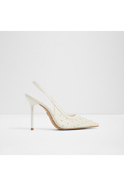 Aldo Pearlescent - Women's Textile White Thin Heeled Shoes