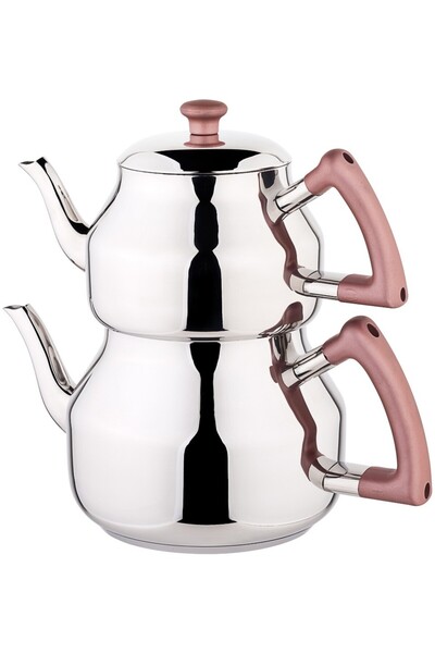 Özkent K-315 Marmaris Medium Size Plain Teapot Rose Gold