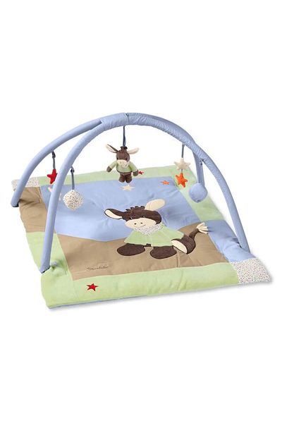 MA Playmat for babies between 0-18 months, with hanging figures, removable handles, 100 x 80 cm