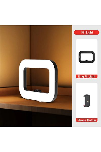 Choice YM200 إضاءة حلقية LED للتصوير الفوتوغرافي قابلة لإعادة الشحن، إضاءة سيلفي محمولة للهاتف المحمول، فيديو مباشر، ماك
