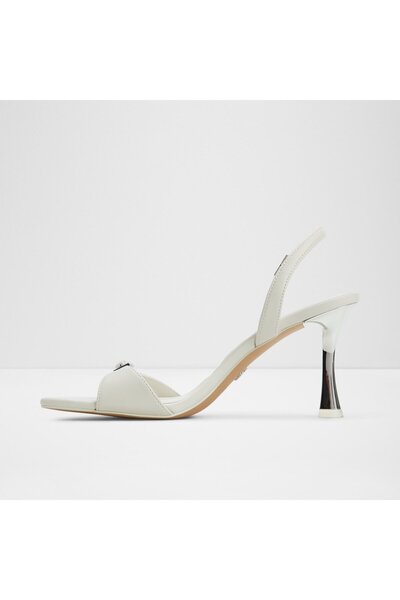 Aldo Farlie - Women's Faux Leather White-Ecru Thin Heeled Sandals