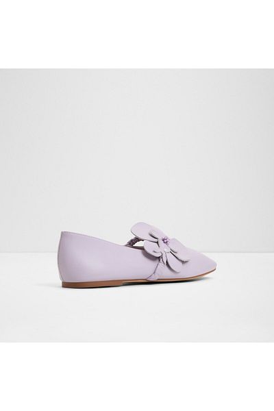 Aldo FLORALINA - Pantofi de damă din piele naturală violet deschis plat și Mary Jane