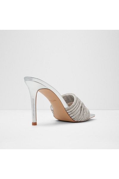 Aldo Marielle - Silver Color Women's Heeled Evening Dress Slippers