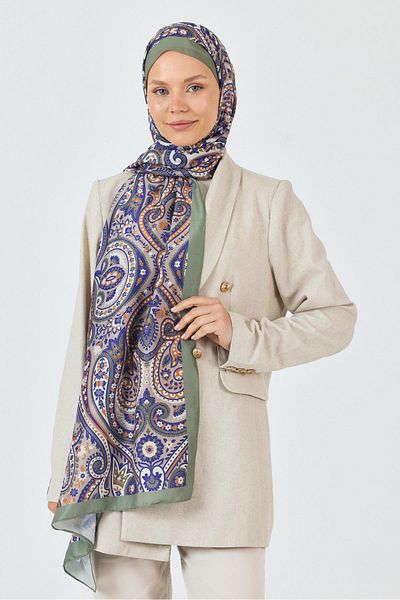 Rays Khaki Retro Patterned Shawl 4004