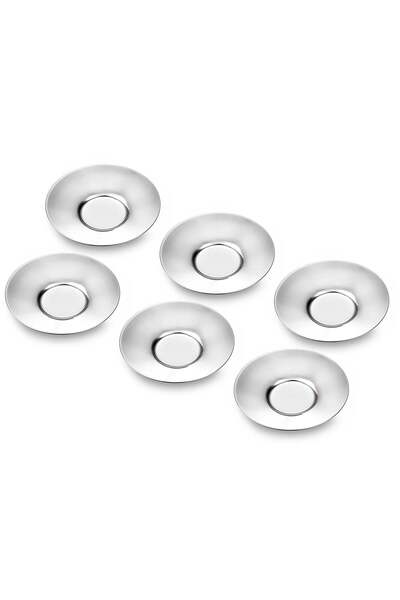 Jumbo Auro 6'lı Çelik Çay Tabağı