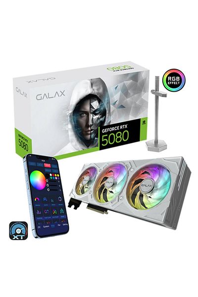 GALAX Geforce Rtx 5080 Ex Gamer 1-Click Oc White 16Gb Gddr7 256 Bit Dlss 4 Graphics Card