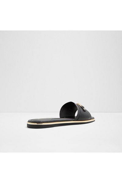 Aldo ALAMASSI - Women's Faux Leather Black Flat Slippers