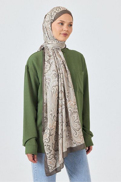 Rays Brown Ethnic Patterned Shawl 4005