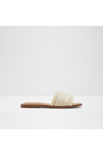 Aldo Nalanı - Women's Textile Ecru Flat Slippers