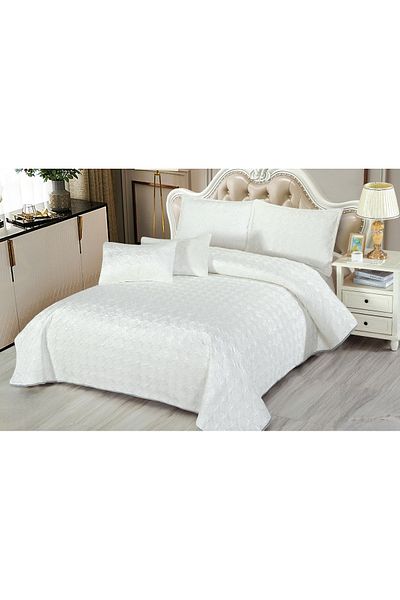 CHIRASO CHIRASO Velvet Duvet Cover Set, 5 Pieces, Duvet Cover 220 x 240 cm, 4 Pillowcases, white
