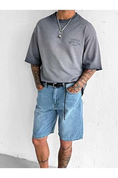 ablukaonline Men's Regular Fit Denim Shorts Blue