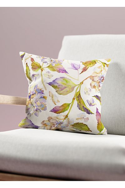 Filamente Double Sided Digital Printing Throw Pillow Cover Floral Pattern