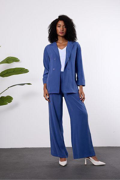 Bolivente Indigo Regular Elastic Waist Casual Trousers
