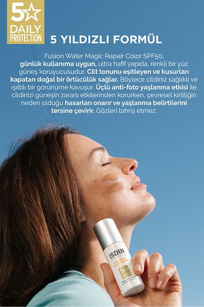 ISDIN Fotoprotector Fusion Water Magic Repair Color Spf 50 50 ml Repairing Colored Facial Sunscreen