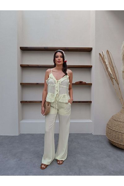 ESRAHELVACI Front Tie Ruffle Suit