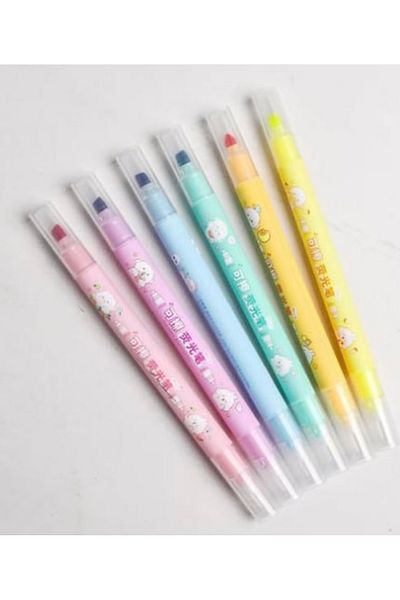 happystoretr Cute Rabbit Highlighter Double-Sided in Special Box