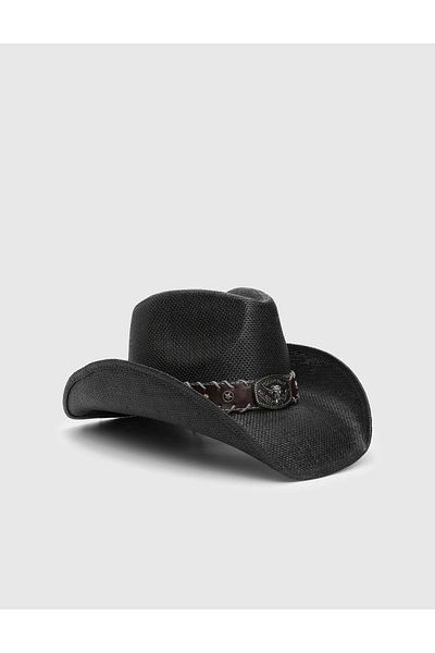 İLVİ Hidaka Straw Cowboy Black Men's Hat