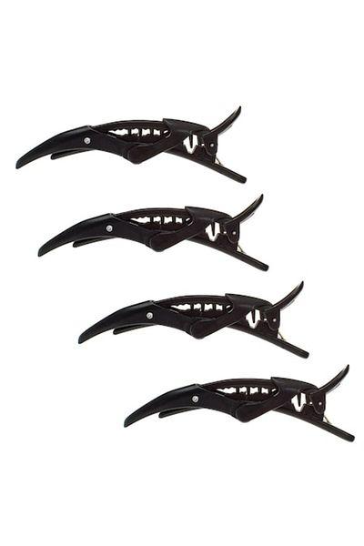 SyaMAG Cleme de coafat, model cu gheare duble, set de 4 bucăți, culoare neagră, lungime 12 cm, material plastic