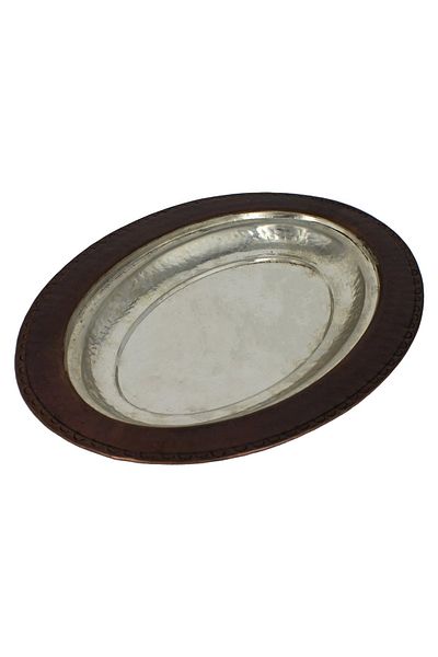 Tanemce Infantry Alexander Kebab Boat Presentation Plate 40 cm Hand Forged Oxide