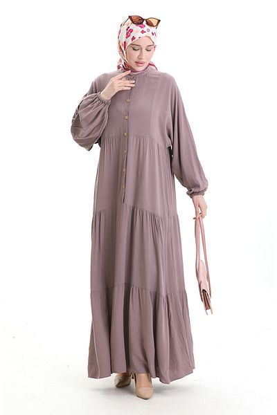 sefamerve Φόρεμα Judge Collar Half Button 0090-02 Mink