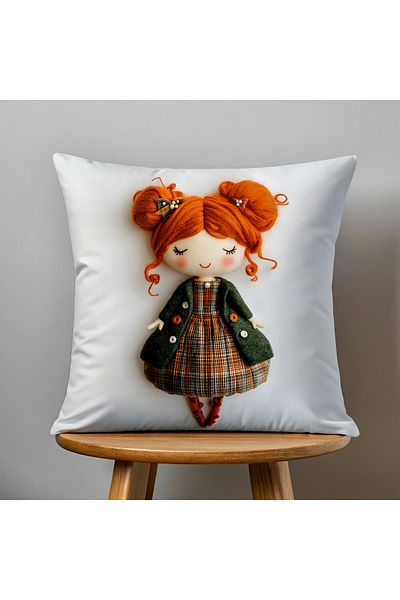 Filamente Double Sided Digital Printing Throw Pillow Cover Kids Room Girl Patterned