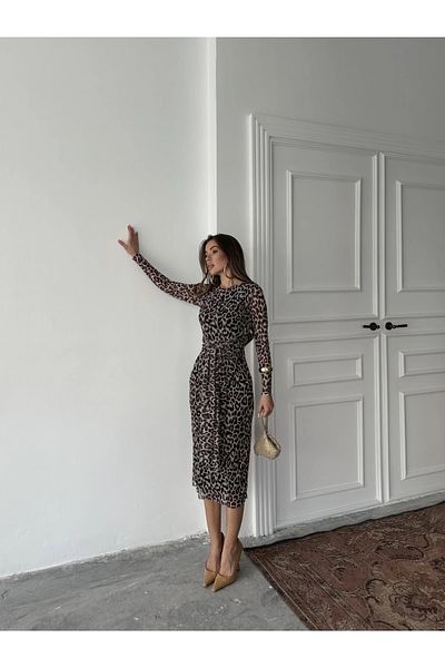 dshee woman Rochie leopard din tul